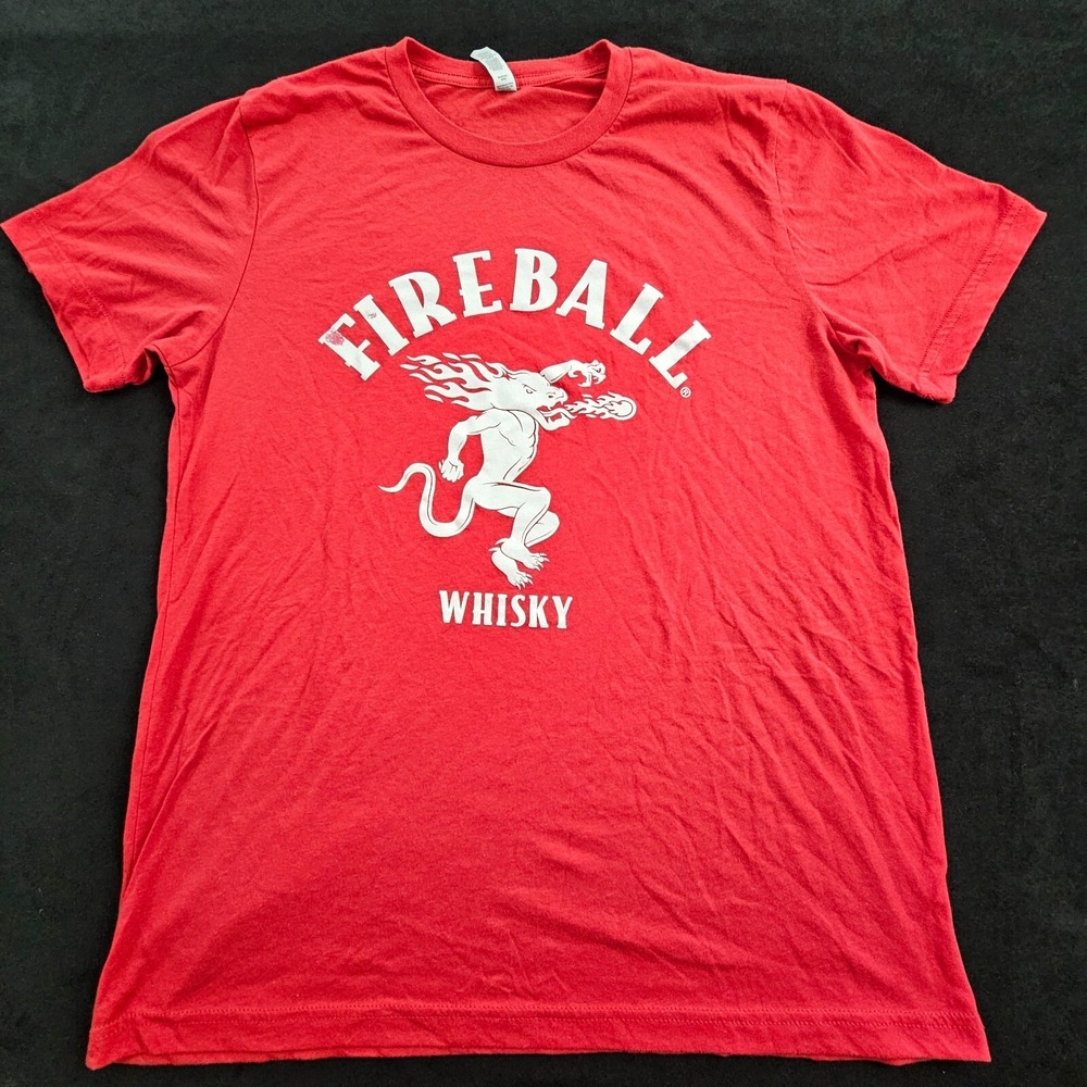 Fireball Whisky Dragon Red Short Sleeve Tri-Blend T-Shirt Men's L